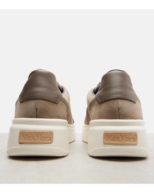 Max Mara Natural Suede Platform Sneakers