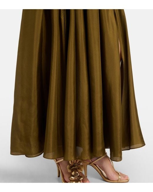 Zimmermann Natural Indra Cutout Halterneck Silk Maxi Dress