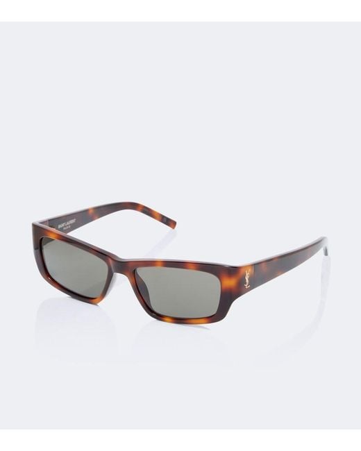 Saint Laurent Brown Jazz Rectangular Sunglasses