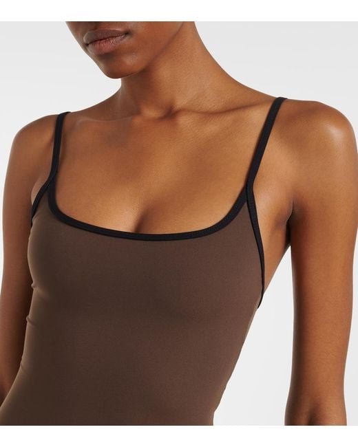 Totême  Brown Jersey Swimsuit