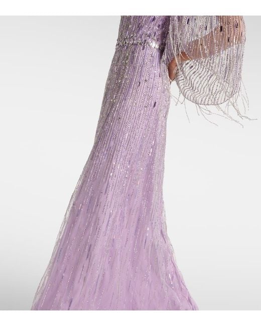 Robe Longue À Sequins Jenny Packham en coloris Purple
