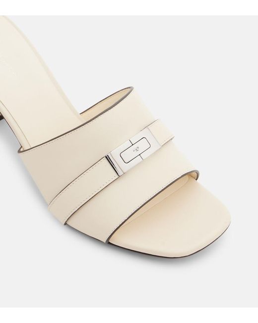 Tory Burch Natural Leelee Leather Mules