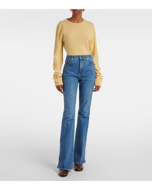 Veronica Beard Blue Beverly High-Rise Flared Jeans