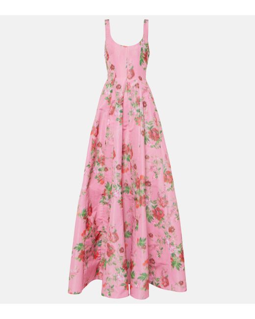 Robe longue Botticelli a fleurs Markarian en coloris Pink