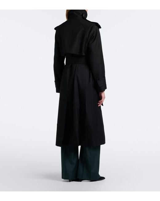 Victoria Beckham Black Philippa Virgin Wool Twill Trench Coat