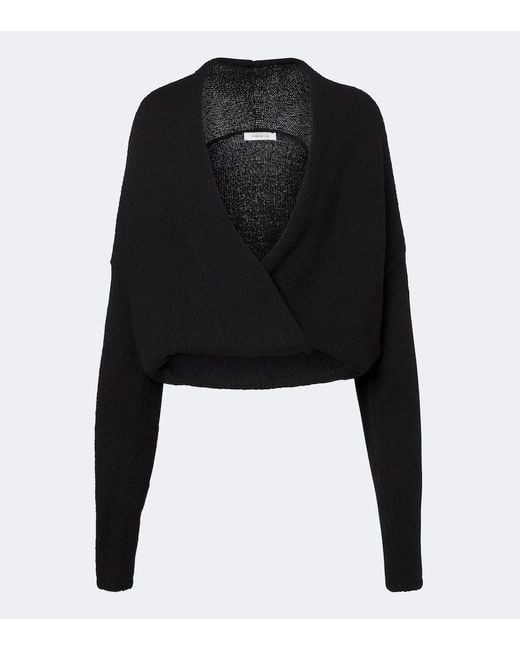 AYA MUSE Black Kena Wrap Cotton Top