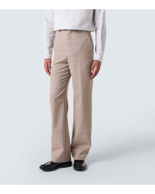 Saint Laurent Natural Wool Suit Pants for men