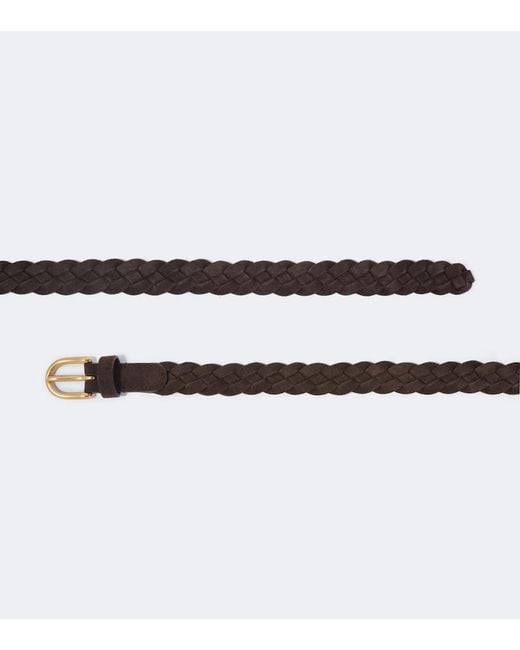 Lardini Black Braided Suede Belt for men
