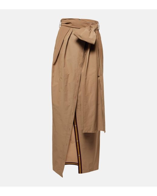 Dries Van Noten Natural Draped Maxi Skirt
