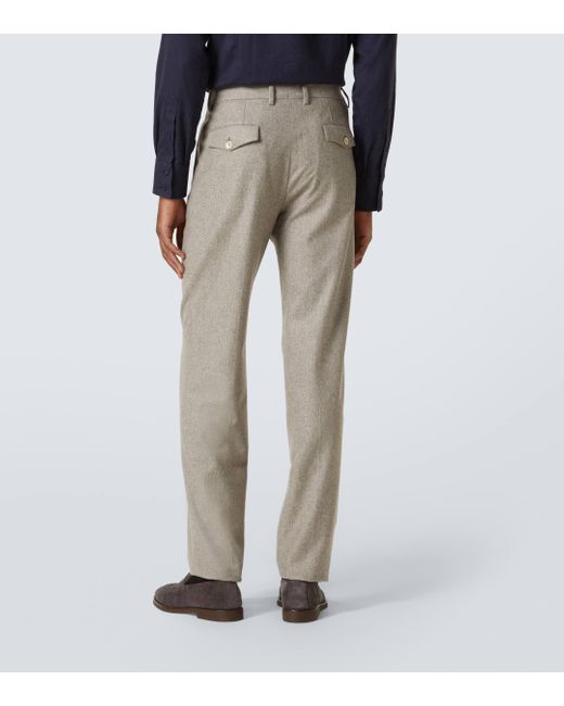 Brunello Cucinelli Gray Virgin Wool Chinos for men