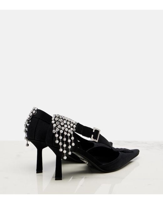 Prada Black Crystal-Embellished Pumps