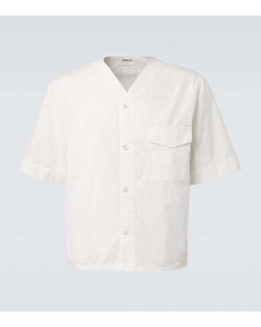 Auralee White Cotton Poplin Shirt for men