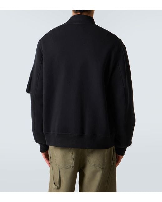 Sacai Black Cotton-Blend Bomber Jacket for men