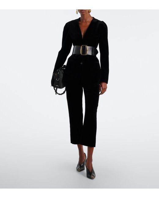 Isabel Marant Black Luza Calf Hair-Trimmed Snake-Effect Leather Pumps