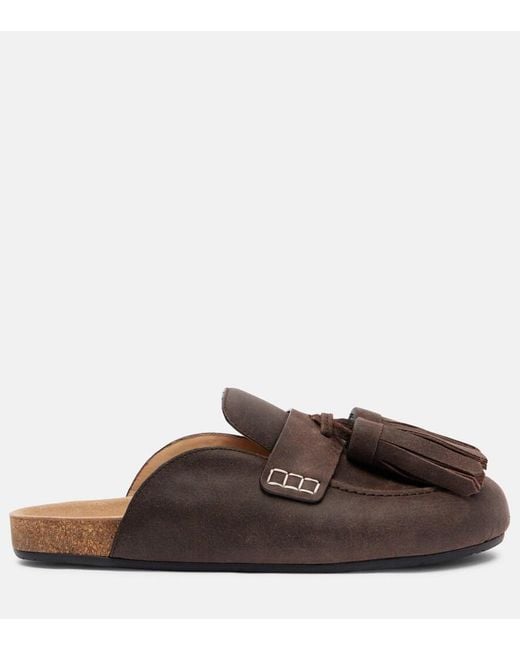 J.W. Anderson Brown Tassel Suede Mules