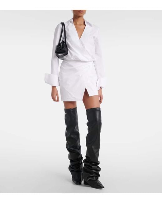 The Attico Black Overknee-Stiefel Robin Aus Lederimitat
