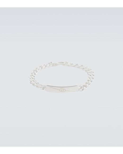 Gucci Metallic Tag Gourmette Chain Bracelet for men