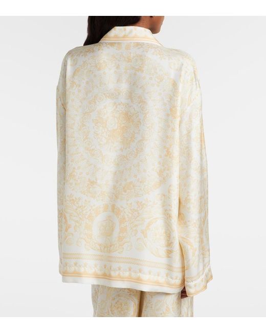 Versace Natural Barocco Silk Twill Shirt
