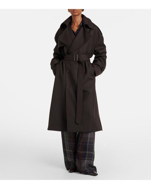 Frankie Shop Black Dursley Belted Double-Breasted Trench Coat
