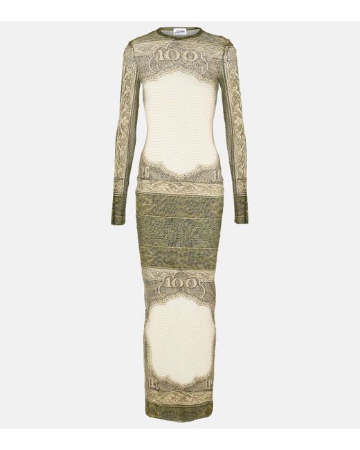 Robe longue imprimee en resille Jean Paul Gaultier en coloris Natural