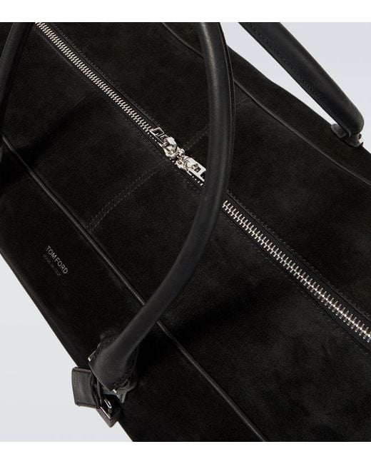 Bolso De Viaje De Ante Con Piel Tom Ford de hombre de color Black