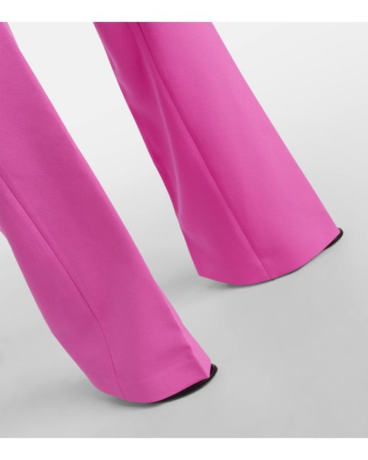 Safiyaa Pink Alexa High-rise Flared Crepe Pants