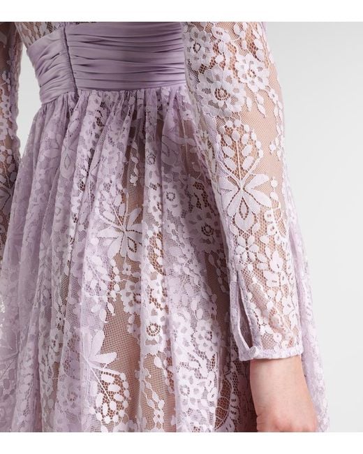 Self-Portrait Multicolor Minikleid Aus Spitze Und Satin