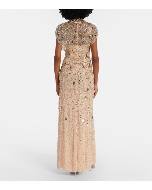 Jenny Packham Natural Sylvie Embellished Gown