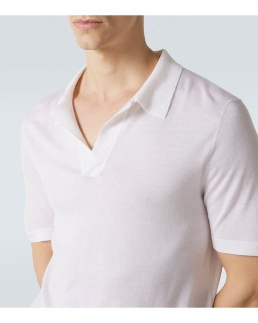 Gabriela Hearst White Cashmere And Silk Polo Shirt for men