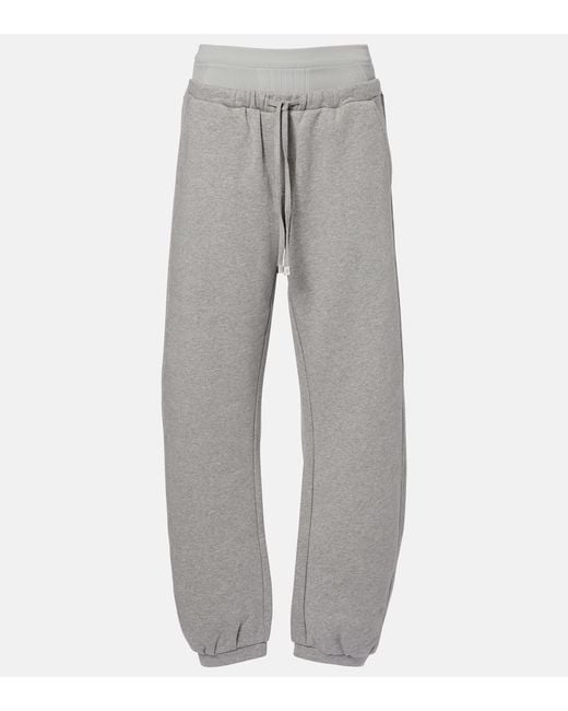 The Attico Gray Cotton Jersey Sweatpants
