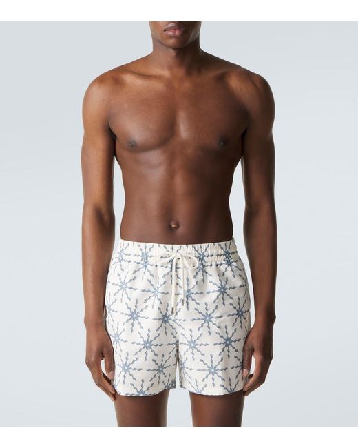 Frescobol Carioca White Rio Printed Swim Trunks for men