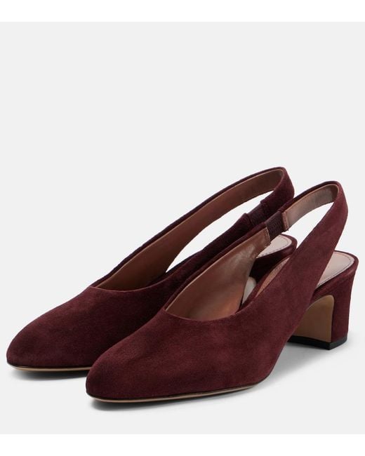 Paris Texas Red Lavinia 50 Suede Slingback Pumps