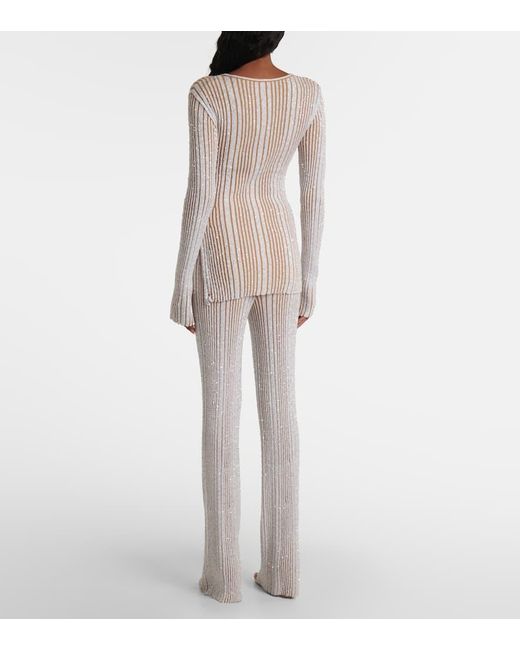 Missoni Pink Sequined Striped Sweater