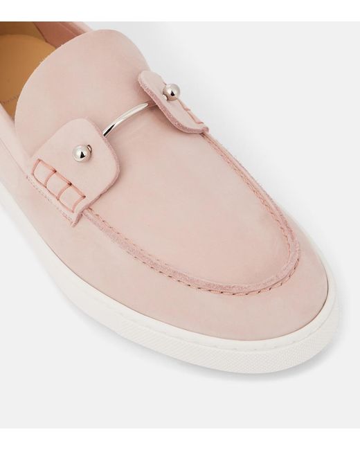 Christian Louboutin Pink Chambeliboat Leather Loafers