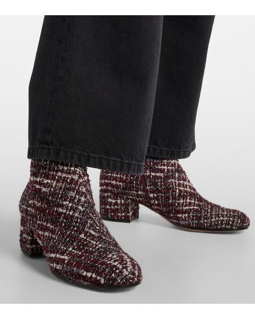 Gianvito Rossi Purple 45 Boucle Ankle Boots