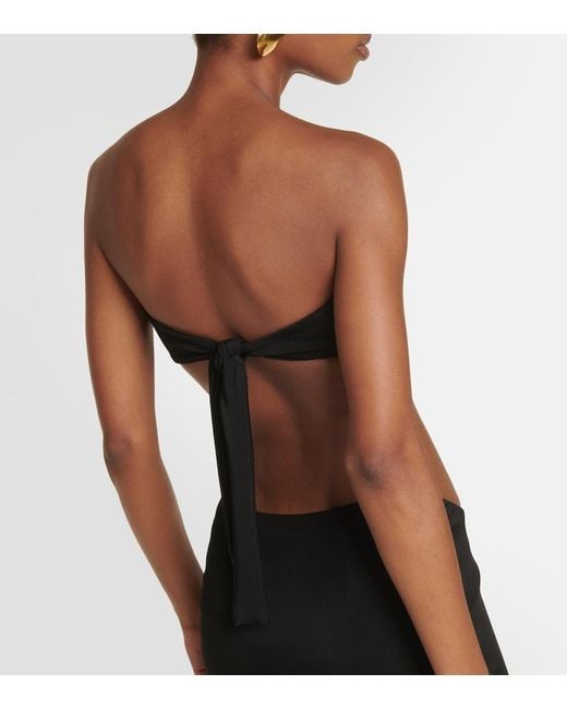 Louisa Ballou Black Long Carve Cutout Jersey Maxi Dress