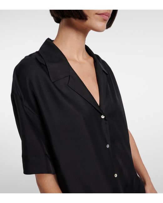 Asceno Black Prague Silk Twill Shirt