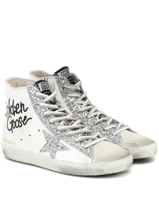 Golden Goose Deluxe Brand Francy Sequined High-top Sneakers in White - Lyst