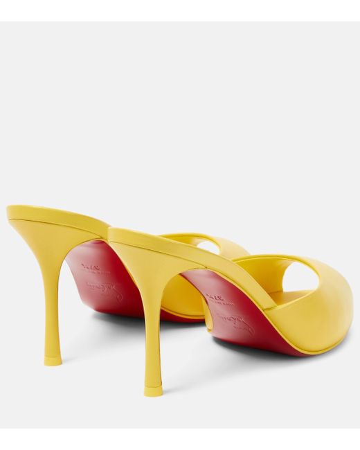 Christian Louboutin Yellow Me Dolly 85 Leather Mules