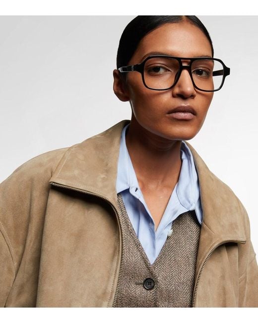 Fendi Brown Aviator-Brille Ff Squared