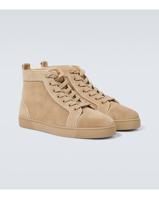 Christian Louboutin Natural Louis Suede High-Top Sneakers for men
