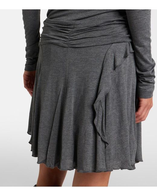 Isabel Marant Gray Rosinda Asymmetric Draped Miniskirt