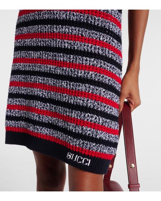 Gucci Red Minikleid Aus Einem Baumwollgemisch