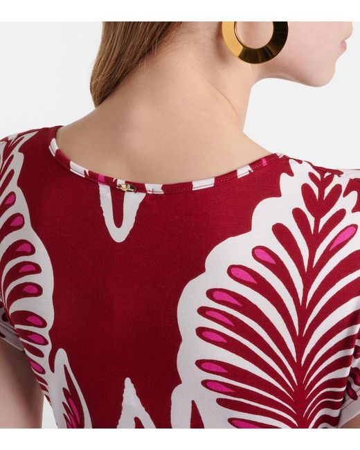 Poupette Red Nova Floral Jersey Maxi Dress