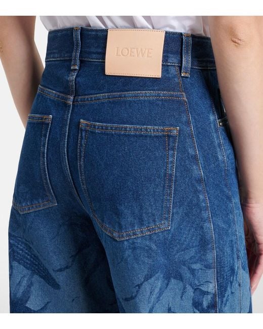 Loewe Blue Paula's Ibiza Printed Barrel-Leg Jeans