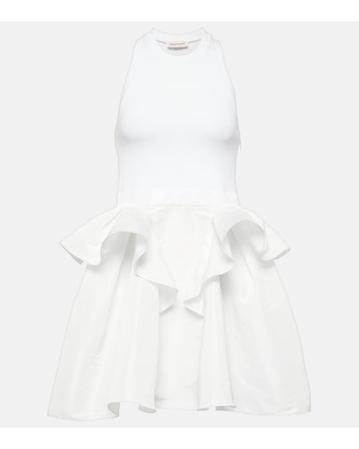 Alexander McQueen White Ruffled Minidress