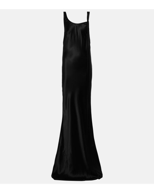 Ann Demeulemeester Black Isabel Silk-satin Maxi Dress