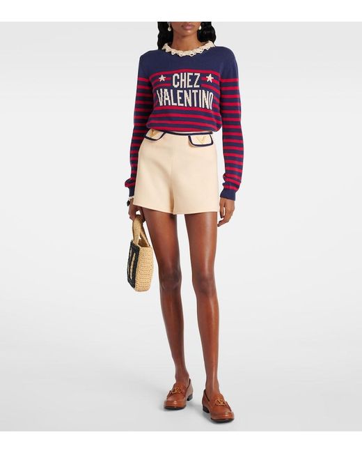 Valentino Natural Crepe Couture Shorts
