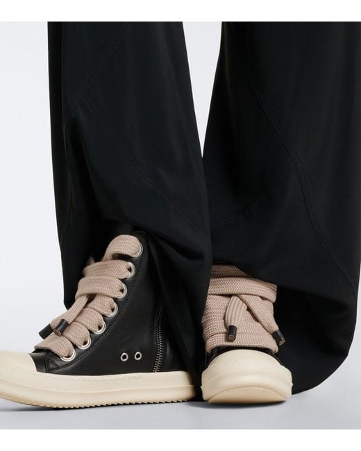 Rick Owens Black Jumbolace Leather Sneakers