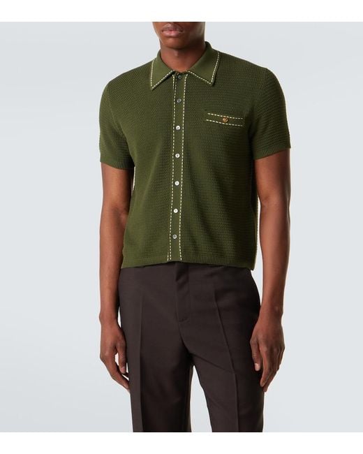 Versace Green Medusa Cotton Polo Shirt for men